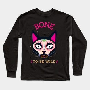 Halloween Bone to be Wild Cat Long Sleeve T-Shirt